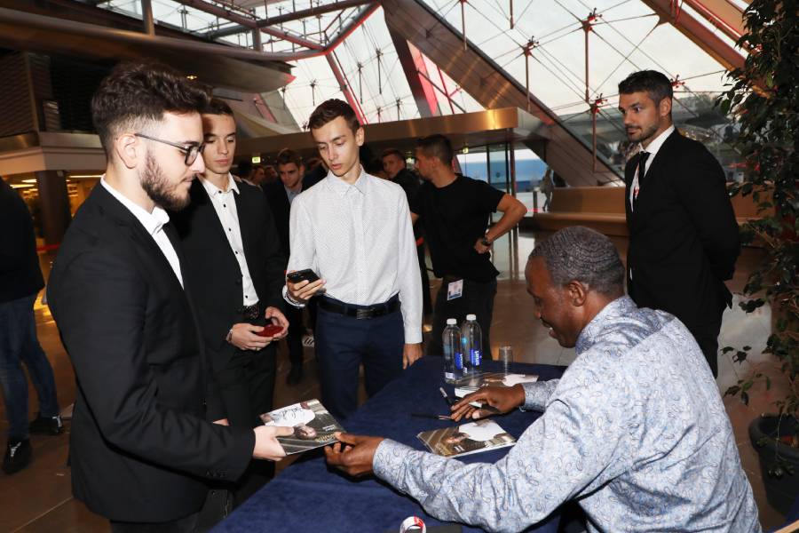 Linford Christie signing session, athletics champion - 2018