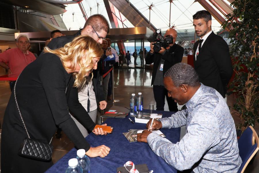 Linford Christie signing session, athletics champion - 2018