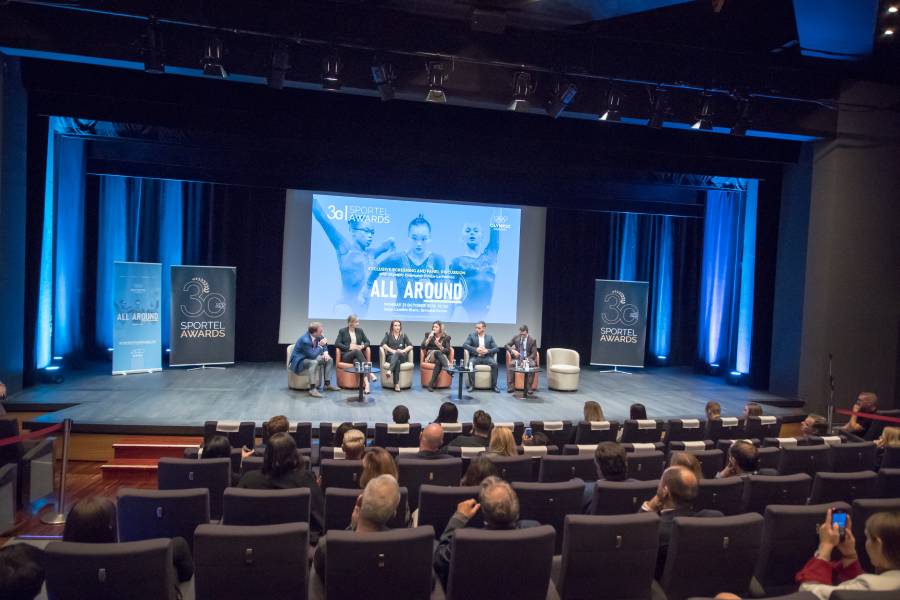 Screening of the Olympic Channel documentary series « All Around » in the presence of numerous gymnasts with multiple awards such as Olympic champion Emilie Le Pennec -SPORTEL Awards 2019