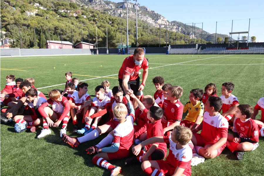 Meeting between Fréderic Michalak and the young rugby players of A.S. Monaco Rugby SPORTEL Awards 2020